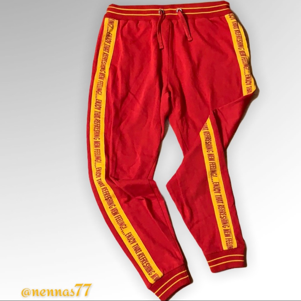 Coca-Cola red and gold joggers